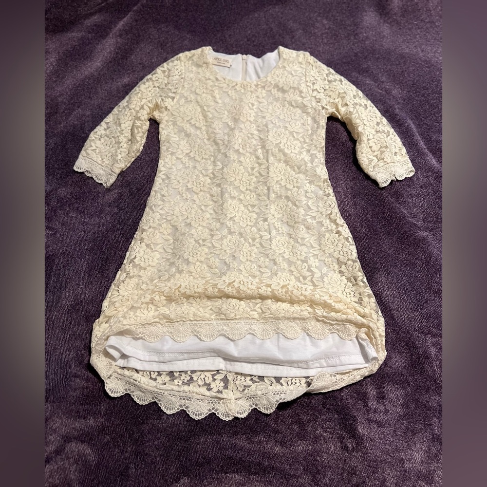 Girls lace dress flower
